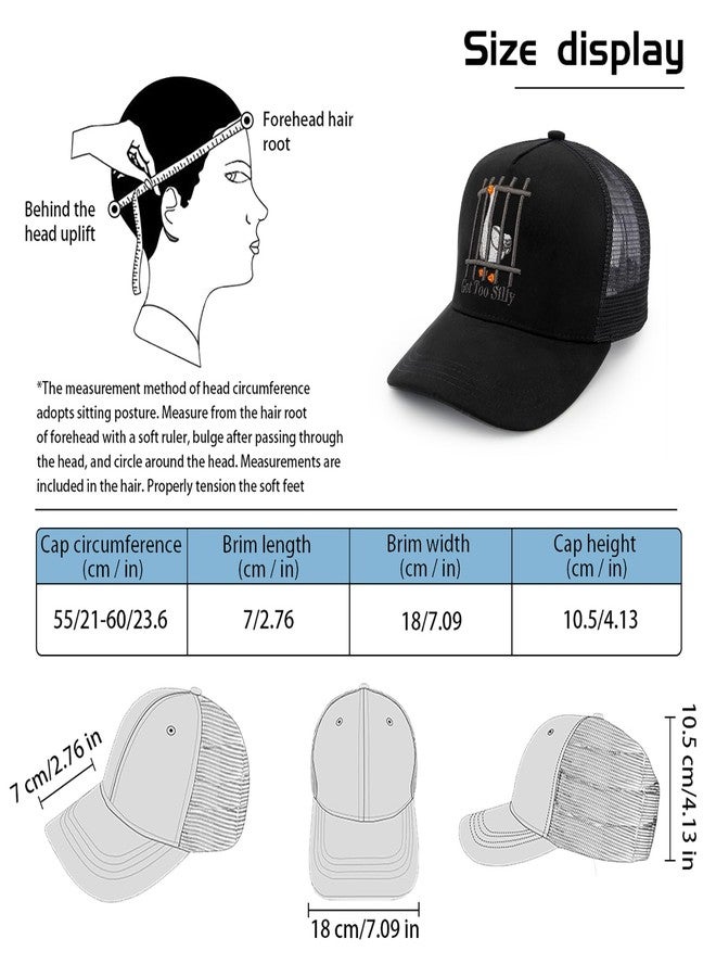 XMDZH Embroidered Got Too Silly 3D Design Funny Goose Pun Humor Trucker Hat for Animal Lovers Funny Silly Goose Club Mesh Back Golfing Hat Black - Image 4